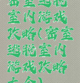 密室逃脱室内游戏攻略(密室逃脱室内游戏攻略大全)
