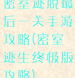 密室逃脱最后一关手游攻略(密室逃生终极版攻略)