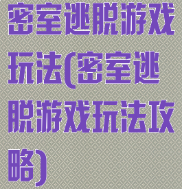 密室逃脱游戏玩法(密室逃脱游戏玩法攻略)