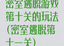 密室逃脱游戏第十关的玩法(密室逃脱第十一关)