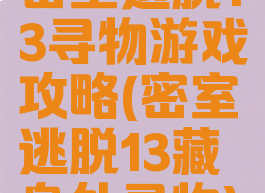 密室逃脱13寻物游戏攻略(密室逃脱13藏身处寻物)