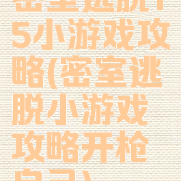 密室逃脱15小游戏攻略(密室逃脱小游戏攻略开枪自己)