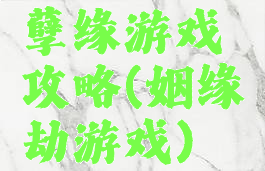 孽缘游戏攻略(姻缘劫游戏)