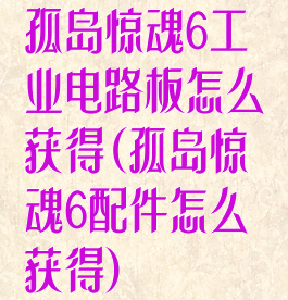 孤岛惊魂6工业电路板怎么获得(孤岛惊魂6配件怎么获得)