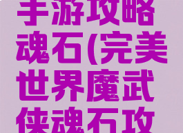 完美世界手游攻略魂石(完美世界魔武侠魂石攻略)