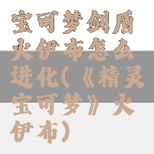 宝可梦剑盾火伊布怎么进化(《精灵宝可梦》火伊布)