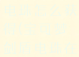 宝可梦剑盾电珠怎么获得(宝可梦剑盾电珠在哪里)