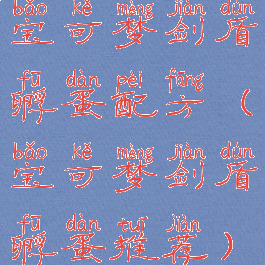 宝可梦剑盾孵蛋配方(宝可梦剑盾孵蛋推荐)