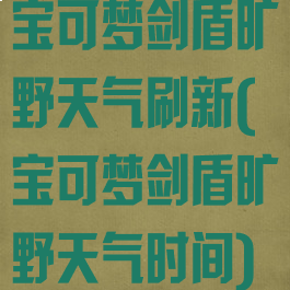 宝可梦剑盾旷野天气刷新(宝可梦剑盾旷野天气时间)