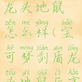 宝可梦剑盾龙头地鼠怎么样(宝可梦剑盾龙头地鼠厉害吗)