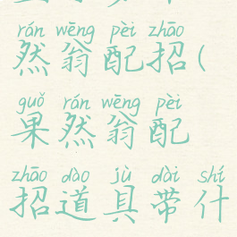 宝可梦果然翁配招(果然翁配招道具带什么)