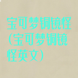 宝可梦铜镜怪(宝可梦铜镜怪英文)