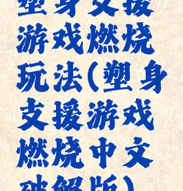 塑身支援游戏燃烧玩法(塑身支援游戏燃烧中文破解版)