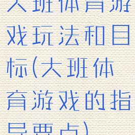 大班体育游戏玩法和目标(大班体育游戏的指导要点)