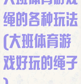 大班体育游戏绳的各种玩法(大班体育游戏好玩的绳子)
