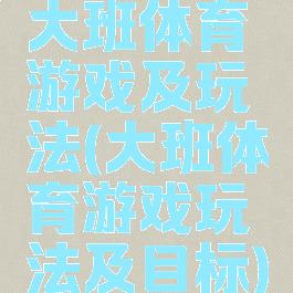 大班体育游戏及玩法(大班体育游戏玩法及目标)