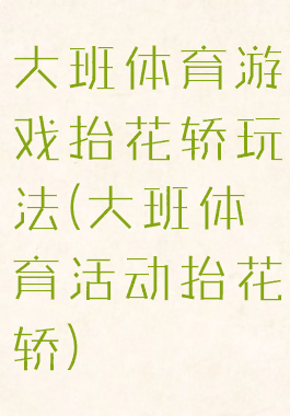 大班体育游戏抬花轿玩法(大班体育活动抬花轿)