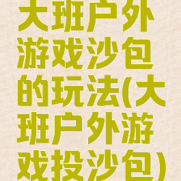 大班户外游戏沙包的玩法(大班户外游戏投沙包)