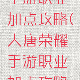 大唐荣耀手游职业加点攻略(大唐荣耀手游职业加点攻略图)