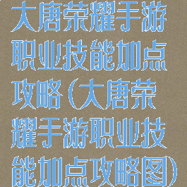 大唐荣耀手游职业技能加点攻略(大唐荣耀手游职业技能加点攻略图)