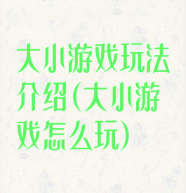 大小游戏玩法介绍(大小游戏怎么玩)