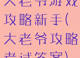 大老爷游戏攻略新手(大老爷攻略考试答案)