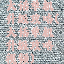 大话单机升级攻略(大话单机升级攻略视频)