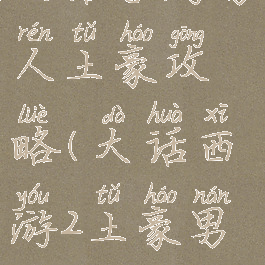 大话手游男人土豪攻略(大话西游2土豪男人)