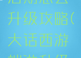 大话手游后期怎么升级攻略(大话西游端游升级详细攻略)