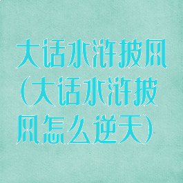 大话水浒披风(大话水浒披风怎么逆天)