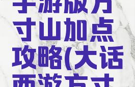 大话西游手游版方寸山加点攻略(大话西游方寸山怎么走)