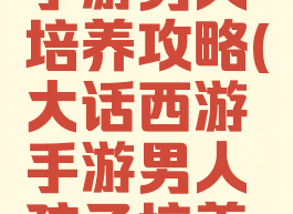 大话西游手游男人培养攻略(大话西游手游男人孩子培养攻略)