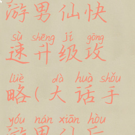 大话西游手游男仙快速升级攻略(大话手游男仙后期攻略)