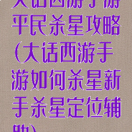 大话西游手游平民杀星攻略(大话西游手游如何杀星新手杀星定位辅助)