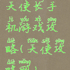 天使长手机游戏攻略(天使攻略网)