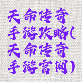 天命传奇手游攻略(天命传奇手游官网)