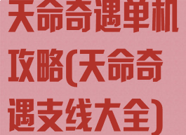 天命奇遇单机攻略(天命奇遇支线大全)