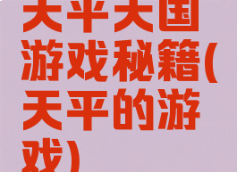天平天国游戏秘籍(天平的游戏)