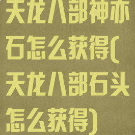 天龙八部神亦石怎么获得(天龙八部石头怎么获得)