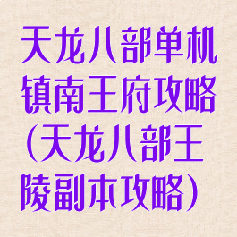 天龙八部单机镇南王府攻略(天龙八部王陵副本攻略)