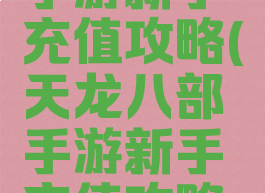 天龙八部手游新手充值攻略(天龙八部手游新手充值攻略大全)