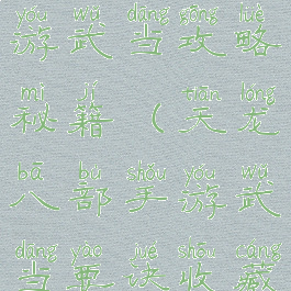 天龙八部手游武当攻略秘籍(天龙八部手游武当要诀收藏)