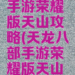 天龙八部手游荣耀版天山攻略(天龙八部手游荣耀版天山攻略图)