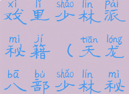 天龙八部游戏里少林派秘籍(天龙八部少林秘籍选择)