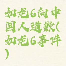 如龙6向中国人道歉(如龙6事件)
