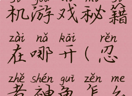 忍者神龟单机游戏秘籍在哪开(忍者神龟怎么开始游戏)