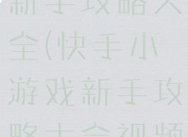 快手小游戏新手攻略大全(快手小游戏新手攻略大全视频)