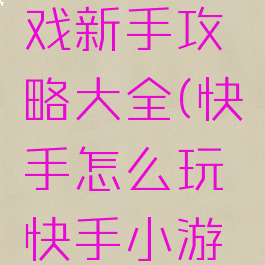 快手小游戏新手攻略大全(快手怎么玩快手小游戏)