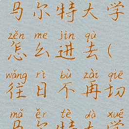 往日不再切马尔特大学怎么进去(往日不再切马尔特大学在哪里)