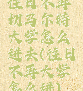 往日不再切马尔特大学怎么进去(往日不再大学怎么进)